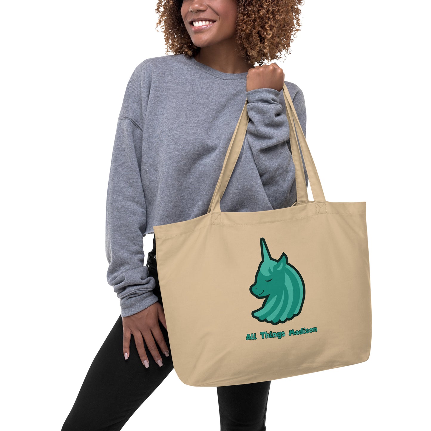 Large Unicorn organic tote bag