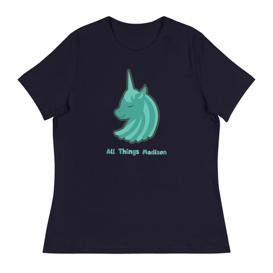 Unicorn (1 tone green) Women's Relaxed T-Shirt