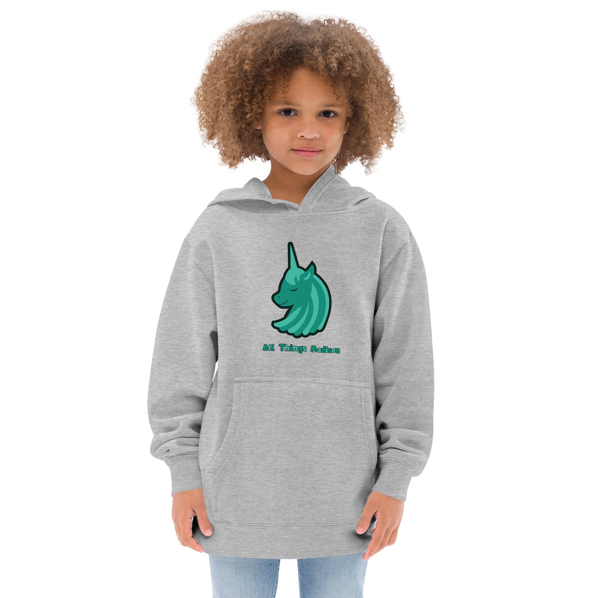 Kids Unicorn (Green) fleece hoodie – ShopMadisonLauren