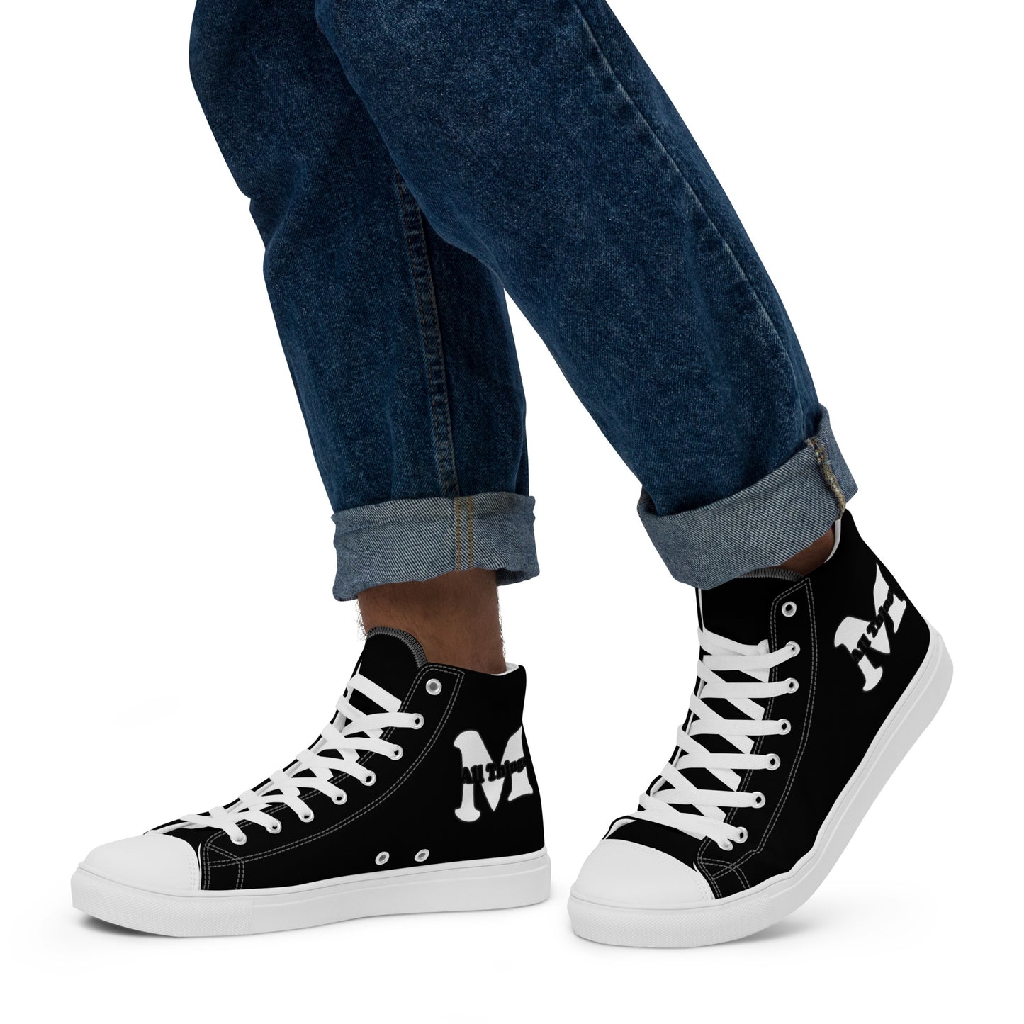 Men’s "M" high top canvas shoes